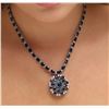 Image 1 : 14KT White Gold 47.29ctw Sapphire and Diamond Necklace