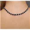 Image 2 : 14KT White Gold 47.29ctw Sapphire and Diamond Necklace