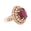 Image 4 : 14KT Rose Gold 5.47ct Ruby and Diamond Ring