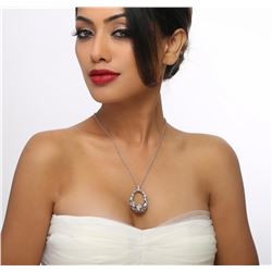 14KT White Gold 0.46ctw Diamond Pendant With Chain