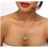 Image 5 : 14KT White Gold 0.46ctw Diamond Pendant With Chain