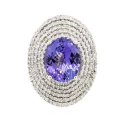 14KT White Gold 5.82ct Tanzanite and Diamond Ring