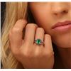 Image 1 : 14KT White Gold 1.80ct Emerald and Diamond Ring