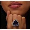 Image 2 : 14KT White Gold GIA Certified 21.77ct Tanzanite and Diamond Ring