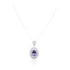 Image 3 : 14KT White Gold 8.01ct Tanzanite and Diamond Pendant With Chain