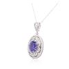 Image 8 : 14KT White Gold 8.01ct Tanzanite and Diamond Pendant With Chain