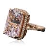 Image 2 : 14KT Rose Gold 17.12ct Kunzite and Diamond Ring