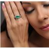 Image 1 : 14KT White Gold 1.06ctw Emerald and Diamond Ring