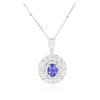 Image 4 : 14KT White Gold 4.80ct Tanzanite and Diamond Pendant With Chain