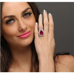 14KT Two-Tone Gold 8.21ct Ruby and Diamond Ring