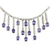 Image 4 : 14KT White Gold 8.12ctw Tanzanite and Diamond Necklace