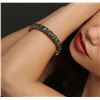 Image 4 : 10KT Yellow Gold 17.79ctw Emerald Bangle Bracelet