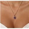 Image 1 : 14KT Rose Gold 3.33ct Tanzanite and Diamond Pendant with Chain