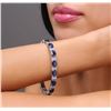 Image 5 : 14KT White Gold 24.00ctw Sapphire and Diamond Bracelet