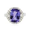Image 3 : 14KT White Gold 4.55ct Tanzanite and Diamond Ring