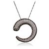 Image 4 : 14KT White Gold 0.31ctw Diamond Pendant With Chain