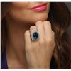Image 6 : 14KT Two-Tone Gold 8.54ct Topaz and Diamond Ring