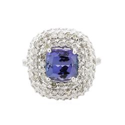 14KT White Gold 3.08ct Tanzanite and Diamond Ring