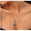 Image 1 : 14KT White Gold 3.72ctw Tanzanite and Diamond Pendant With Chain