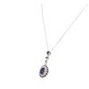 Image 6 : 14KT White Gold 3.72ctw Tanzanite and Diamond Pendant With Chain