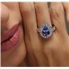 Image 2 : 14KT White Gold 3.04ct Tanzanite and Diamond Ring
