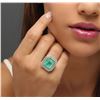Image 2 : 14KT White Gold GIA Certified 11.28ct Emerald and Diamond Ring