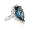 Image 4 : 14KT White Gold 13.02ct Topaz and Diamond Ring