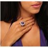 Image 1 : 14KT White Gold 8.01ct Tanzanite and Diamond Ring