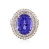 Image 3 : 14KT White Gold 8.01ct Tanzanite and Diamond Ring