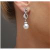 Image 1 : 14KT White Gold Pearl and Diamond Earrings