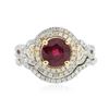 Image 3 : 14KT Two-Tone Gold 2.20ct Ruby and Diamond Wedding Set