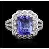 Image 3 : 14KT White Gold 3.21ct Tanzanite and Diamond Ring