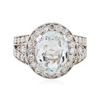Image 1 : 14KT White Gold 3.09ct Aquamarine and Diamond Ring