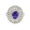 Image 1 : 18KT White Gold 2.42ct Tanzanite and Diamond Ring