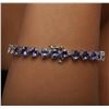 Image 6 : 14KT White Gold 14.60ctw Tanzanite and Diamond Bracelet