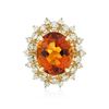 Image 3 : 14KT Yellow Gold 5.03ct Citrine and Diamond Ring