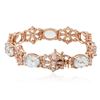 Image 4 : 14KT Rose Gold 24.01ctw Aquamarine and Diamond Bracelet
