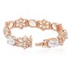 Image 6 : 14KT Rose Gold 24.01ctw Aquamarine and Diamond Bracelet