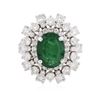 Image 1 : 14KT White Gold 3.08ct Emerald and Diamond Ring