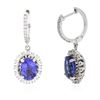 Image 2 : 14KT White Gold 3.70ctw Tanzanite and Diamond Earrings