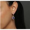 Image 4 : 14KT White Gold 3.70ctw Tanzanite and Diamond Earrings