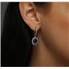 Image 5 : 14KT White Gold 3.70ctw Tanzanite and Diamond Earrings