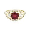 Image 3 : 14KT Yellow Gold 1.78ct Ruby and Diamond Ring