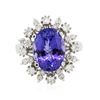 Image 1 : 14KT White Gold 5.30ct Tanzanite and Diamond Ring