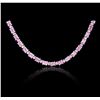 Image 4 : 14KT White Gold 14.08ctw Pink Sapphire and Diamond Necklace