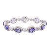 Image 3 : 14KT Two-Tone Gold 15.66ctw Tanzanite and Diamond Bracelet