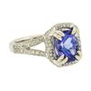 Image 2 : 14KT White Gold 3.64ct Tanzanite and Diamond Ring