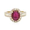 Image 1 : 14KT Yellow Gold 1.90ct Ruby and Diamond Ring
