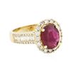 Image 2 : 14KT Yellow Gold 1.90ct Ruby and Diamond Ring