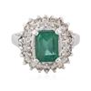 Image 3 : 14KT White Gold 2.08ct Emerald and Diamond Ring